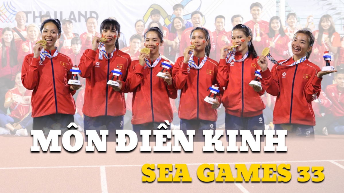 Bảng tổng sắp huy chương điền kinh SEA Games 33: Việt Nam hoàn thành chỉ tiêu HCV